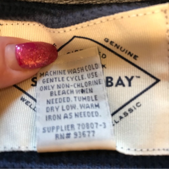 NWT St John’s Bay blue striped men’s long sleeve sweater Size XL - Picture 5 of 6